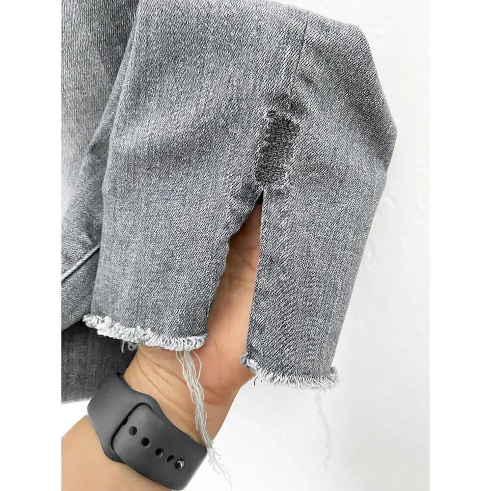 AG Womens The Prima Ankle MidRise Cigarette Ankle Split Hem Stretch Jean Raw Hem